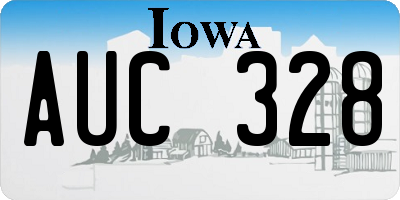 IA license plate AUC328