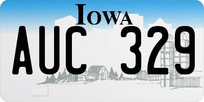 IA license plate AUC329