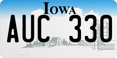 IA license plate AUC330