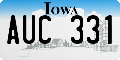 IA license plate AUC331