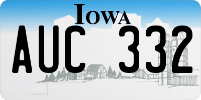 IA license plate AUC332