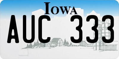 IA license plate AUC333