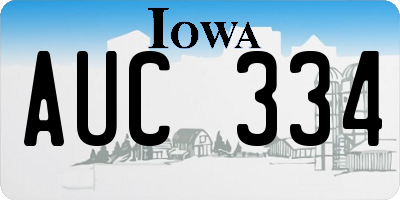 IA license plate AUC334