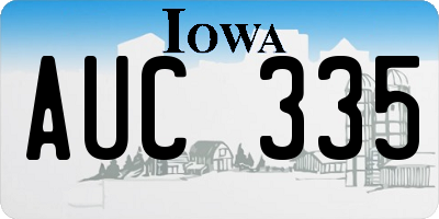 IA license plate AUC335