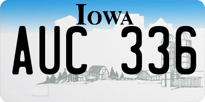 IA license plate AUC336