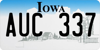 IA license plate AUC337