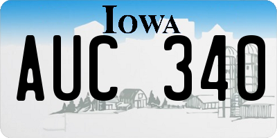 IA license plate AUC340