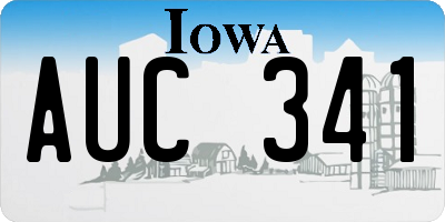 IA license plate AUC341