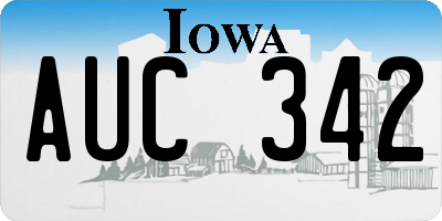 IA license plate AUC342