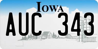 IA license plate AUC343