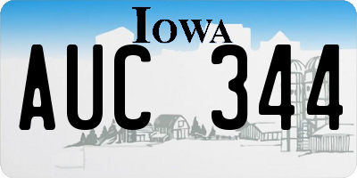 IA license plate AUC344