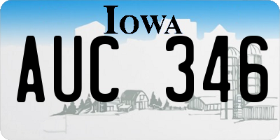 IA license plate AUC346