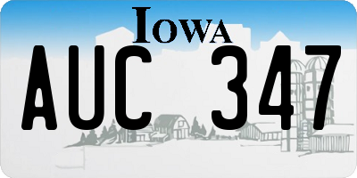 IA license plate AUC347