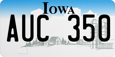 IA license plate AUC350