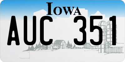 IA license plate AUC351