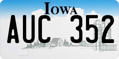 IA license plate AUC352