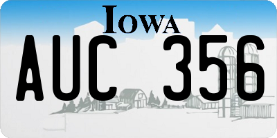 IA license plate AUC356