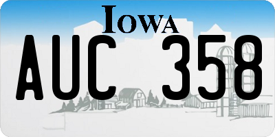 IA license plate AUC358