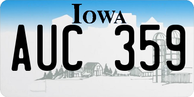 IA license plate AUC359
