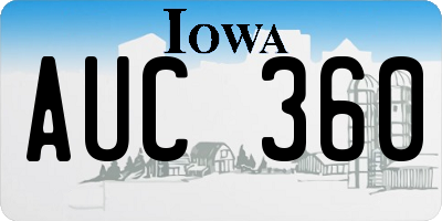 IA license plate AUC360
