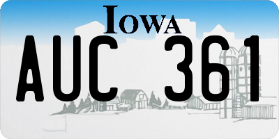 IA license plate AUC361