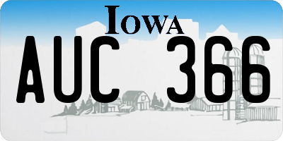 IA license plate AUC366