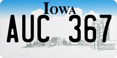IA license plate AUC367