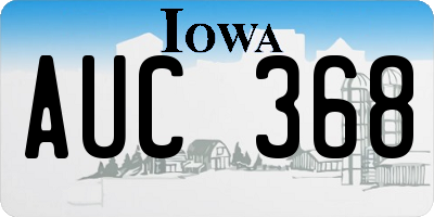 IA license plate AUC368