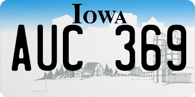 IA license plate AUC369