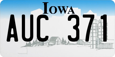 IA license plate AUC371