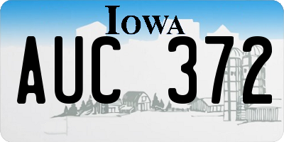 IA license plate AUC372