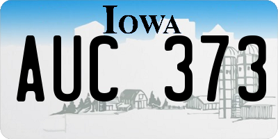 IA license plate AUC373