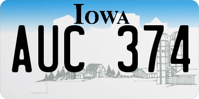 IA license plate AUC374