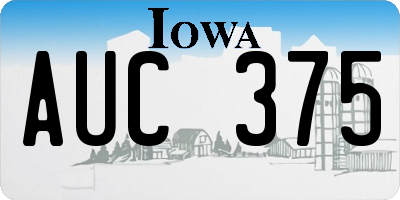 IA license plate AUC375