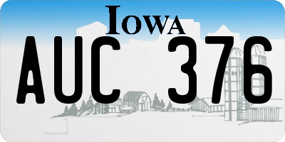 IA license plate AUC376