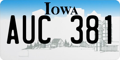 IA license plate AUC381