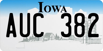 IA license plate AUC382