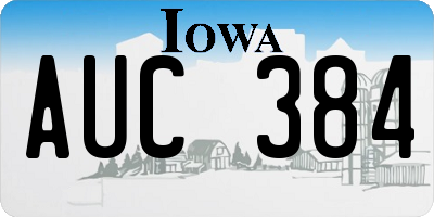 IA license plate AUC384