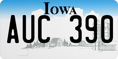 IA license plate AUC390