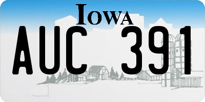 IA license plate AUC391