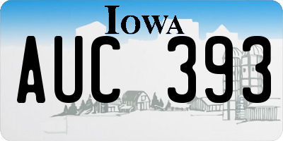 IA license plate AUC393