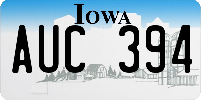 IA license plate AUC394