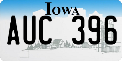 IA license plate AUC396