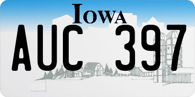 IA license plate AUC397