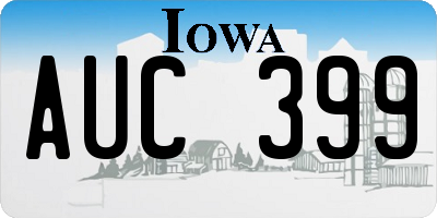 IA license plate AUC399