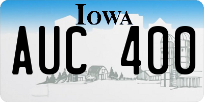 IA license plate AUC400
