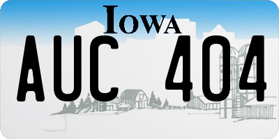 IA license plate AUC404