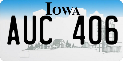 IA license plate AUC406