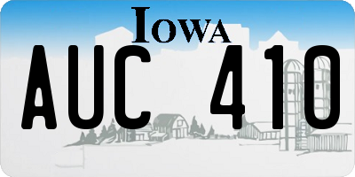 IA license plate AUC410
