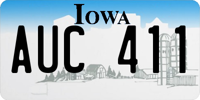 IA license plate AUC411